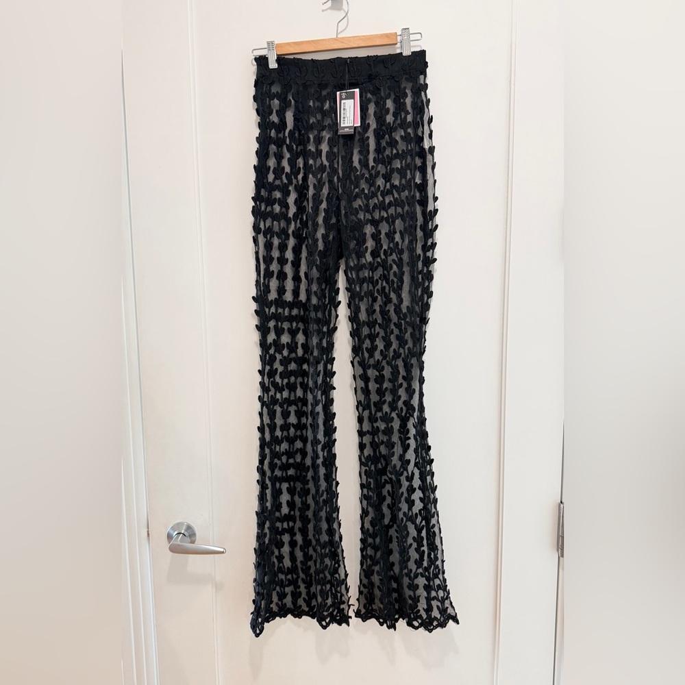 PrettyLittleThing Black Lace Trousers